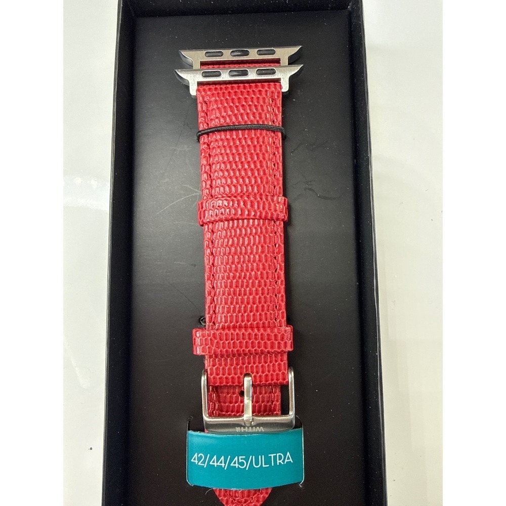 Band Candy by Withit Red Lizard Embossed Leather Apple Watch Band 42/44/45/Ultra